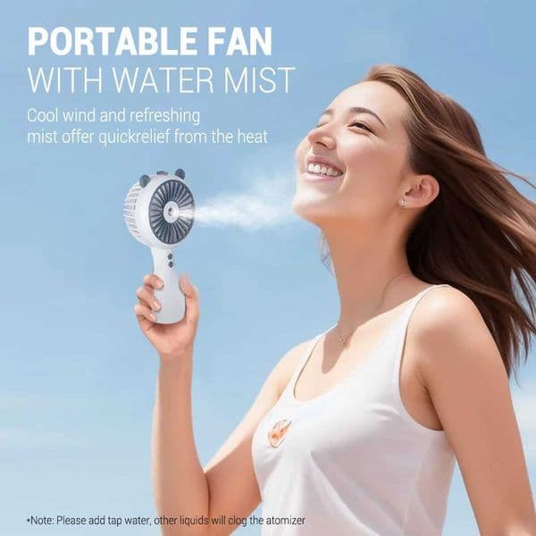 Portable hand-held fan Water spray fog fan Mini desktop cooling Humidifier fan Household travel Wedding pocket fan Cooler Z250324