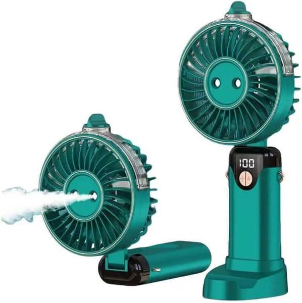 Handheld fan charging portable 5000mAh fog 1.5-speed adjustable battery power supply display Sm Z250324
