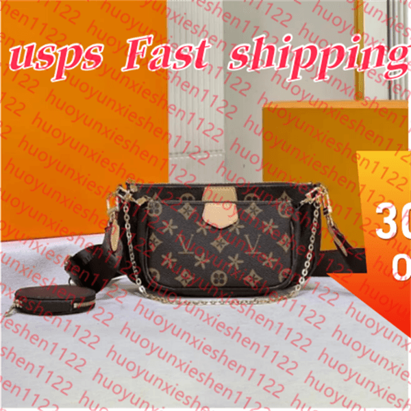 Designer Shoulder Bags 3pcs/Set Multi FELICIE POCHETTE Set Top Luxury Designer Wallet Shoulder Bag Women Classic Flower Pochette Felicie Bag Leather Clutch Tote