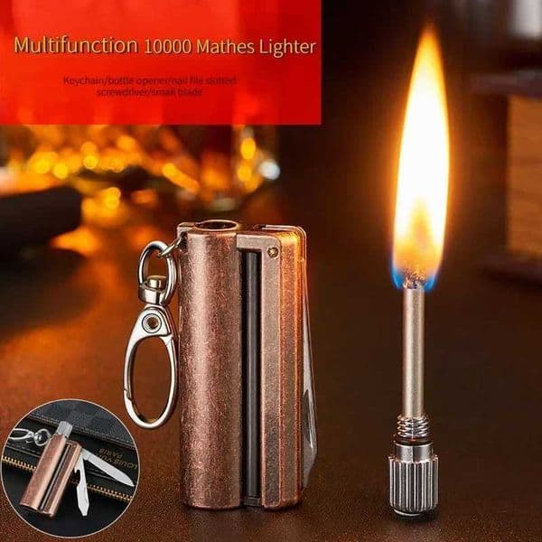Multi functional 10000 matching LighterCreative key pendant outdoor portable Kerosene Flint cigarette accessories mens gift M250324