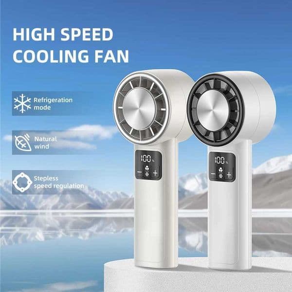 High speed air cooling fan USB charging 3000mAh battery portable manual fan outdoor travel ice making small electric fan Z250324
