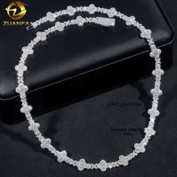 New Arrivals Sterg Sier Tennis Necklace Moissanite Dia 10Mm Cross Star Cuban K Chain