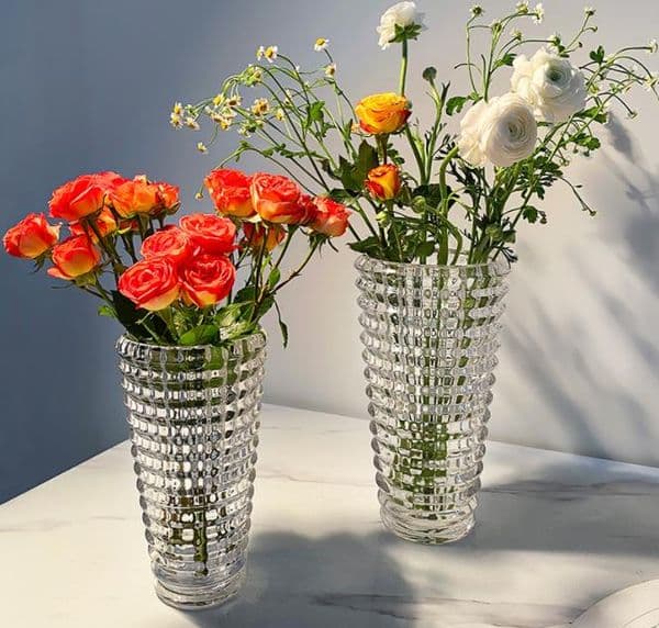 Transparent Crystal Vase Square Edges And Corners Vases Hydroponics Glass Flowers Pots Flower Arrangement Desk Decoration 252525