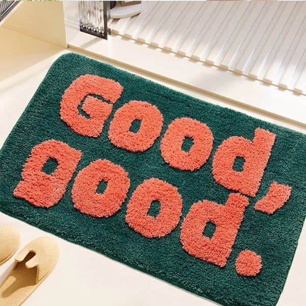 Tufting Good Funny Letters Bathmat Bathroom Mat Soft Fluffy Carpet Bedroom Floor Safety Aesthetic Home Decor 250325