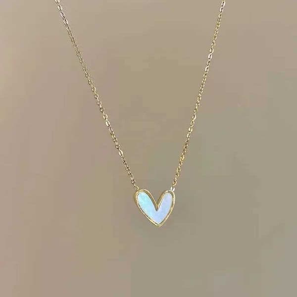 Tren Korean Simple Heart Pendant Necklace for Women Clavicle Chain Necklace for Women New Party Gift Jewelry W250325