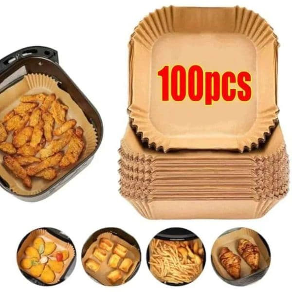 50/100pcs Air Fryer Disposable ers, Non-Stick Airfryer Papers, Non-stick Parchment Paper for Baking Roasting Microwave