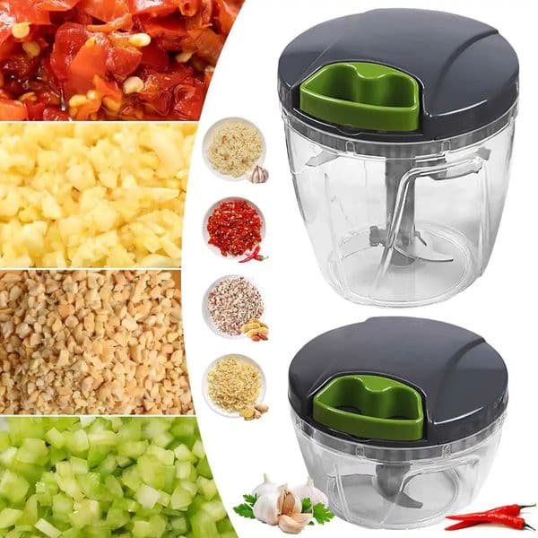 6001000ml manual food chopper wire vegetable cutter onion and garlic fruit herb nut kitchen processing machine 250324BJ