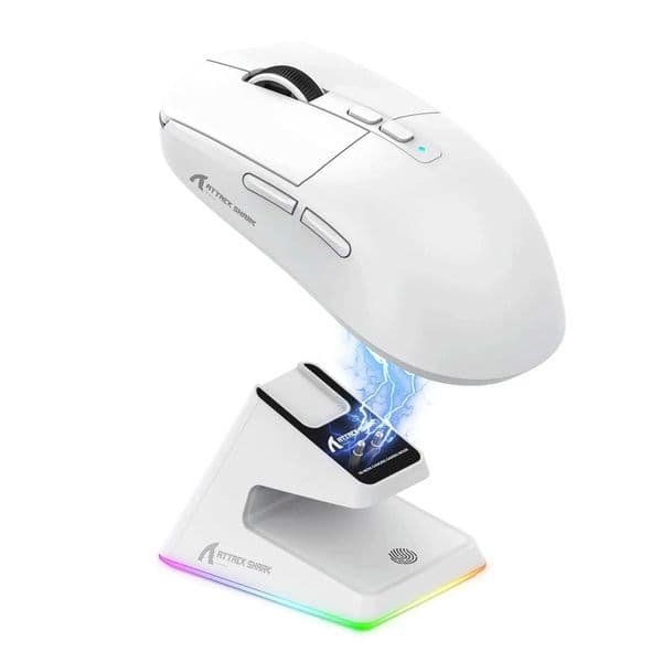 X6 lightweight wireless gaming mouse 3-mode wired 2.4G BT5.2 up to 26K DPI RGB backlit charging dock M250325