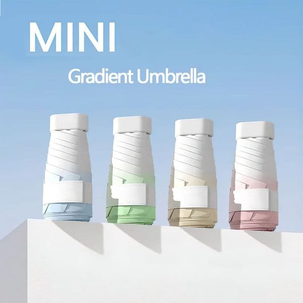 Mini Folding Vinyl Umbrella Mini Sun Pocket Umbrella Uv Protective Umbrella Upf 5 Folding 6-Bone Gradient Sun Umbrella 250319