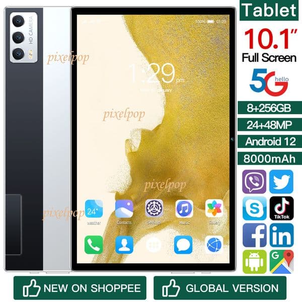 Smart tablet x11Pro 8+256G Tablet Lightweight portable phone Computer Face unlock global language Smartphone front and rear HD cameras Metal case 5G tablet