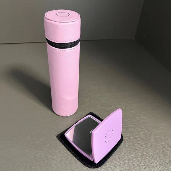 Designer makeup brush storage cylinder pink purple classic logo circular pen holder chopsticks spoon Storage tank mirror set Box