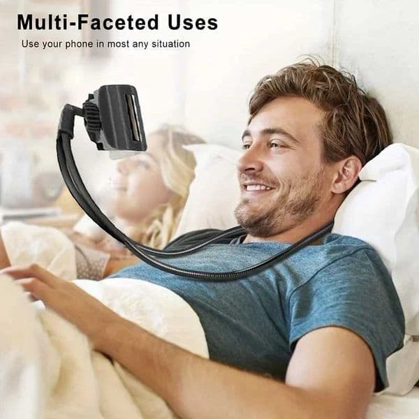 Multi functional bedside table lazy neck universal mobile phone holder extendable neck hanger selfie stick holder 360 freeXJ250326
