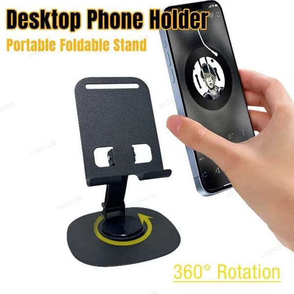 Foldable desktop 360 rotating phone stand lazy phone and tablet stand for iPad smartphone metal standXJ250326