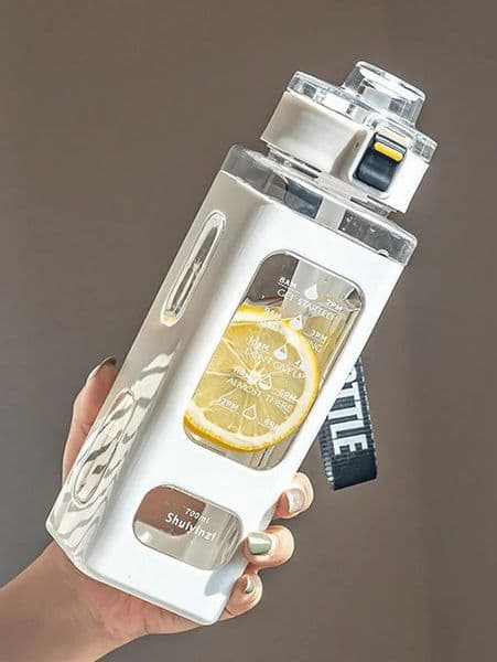 1 white 700ml sports water bottle portable small mouth cup Suitable for outdoor activities cycling and carrying! 250325