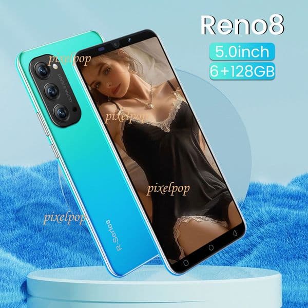Stock phone Reno8 Android 8.1 smartphone 6GB+128GB Cell Phones Unlock Touch Screen Phone Androids Camera Telephone HD Display Face Recognition