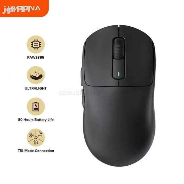 Kysona M600 Black PAW3395 Wireless Gaming Esports Mouse 55g 26000DPI 6 Buttons Optical PAM3395 Computer Mice For Laptop PCCL240720