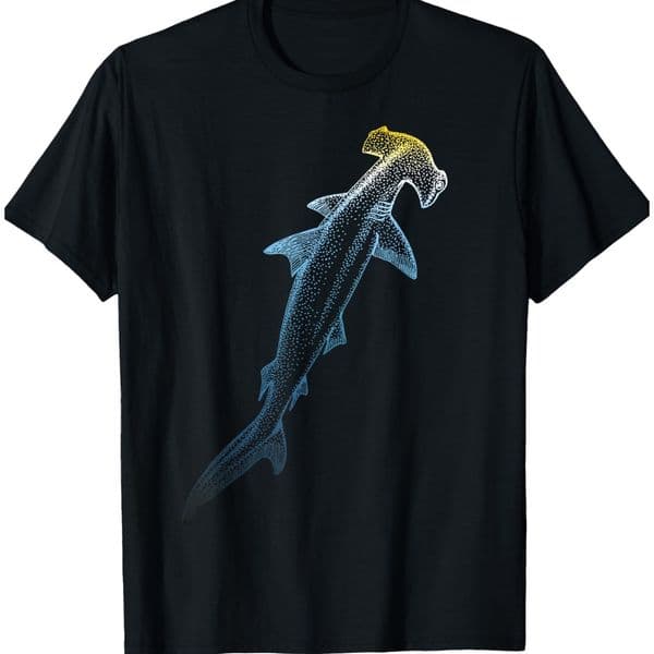 T shirt for Mens Beautiful Colors Swimming Hammerhead Shark Lovers Graphic Tee Casual Tops Clothes Short sleeve cool