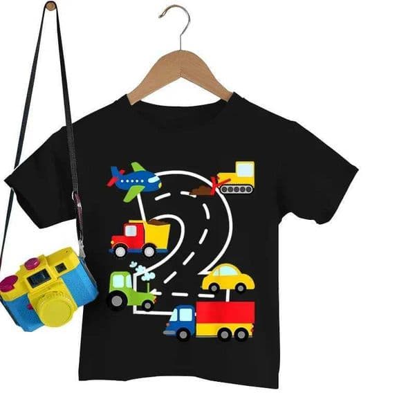 Digital Car Printing 2022 New Boys and Girls Short sleeved T-shirt Cartoon Car Pattern Hoodie Childrens Solid Color Clothing X250327