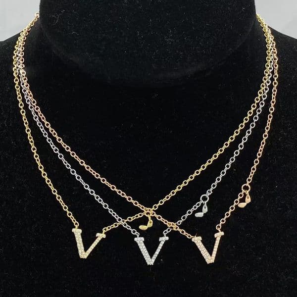 Necklaces designer necklaces luxury Never Fade designer jewelry women metal diamonds letter charm necklace Extra long style gift 11 styles verr nice