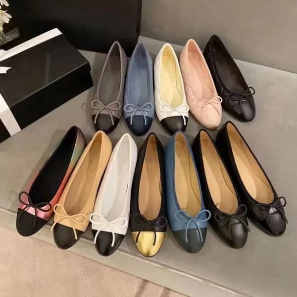 New Classic Designer Dress shoes Spring and Autumn 100% cowhide Ballet Flats Dance shoes fashion women black Flat boat shoe sandal Lady leather EU35-42