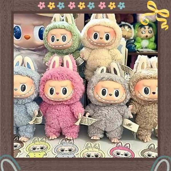 New Labubu themed standing plush surprise box cartoon desktop collectible model keychain childrens birthday party toy gift X250327