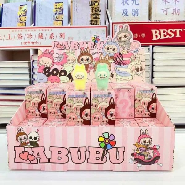 Cartoon Labubu resin plush blind box pendant backpack accessories desktop cute decoration childrens surprise birthday gift X250327