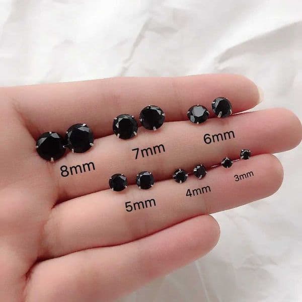 925 sterling silver mens earrings womens jewelry cubes black zircon ornamentsXJ250327