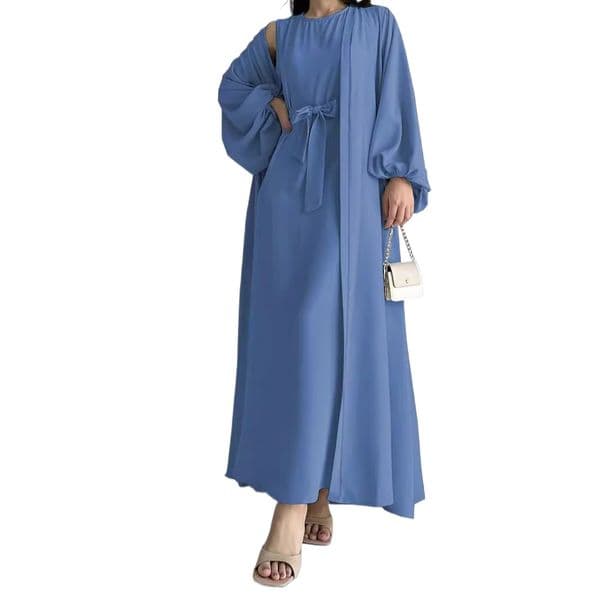 (464) Customized Women Tie Waist Loose Outerwear Long Robe