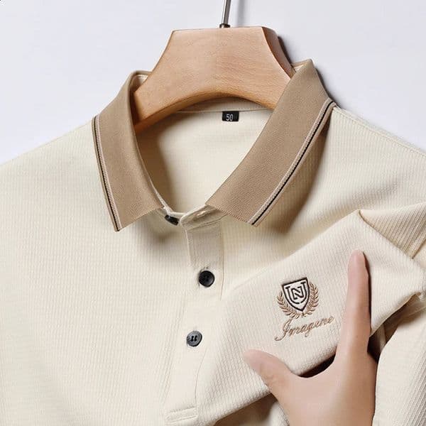 High end fashion embroidered polo shirt mens short sleeved 2024 summer cool and comfortable casual collar Tshirt 250322