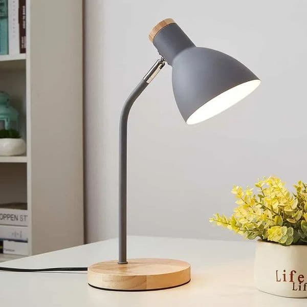 Wood Creative Table Lamp Nordic Flex Desk Light Art Simple LED E27 Lights/Eye Protection Reading Living Room Bedroom Home Decor 250325BJ