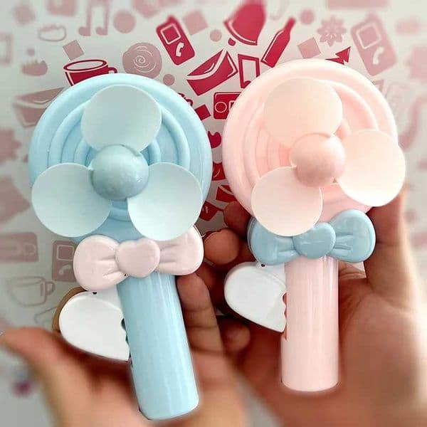 Cartoon Candy Handprint Mini Fans - Pink Seasonal Handheld Pressure Driven Fun and Interesting Gifts X250329