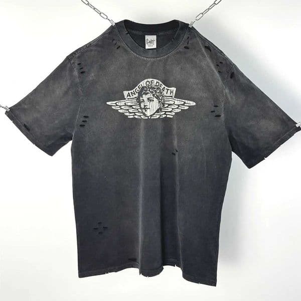 2026New Yao Fashion SAINT OF MICHAEL Casual Graphics Print Streetwear Oversize HighStreet Vintage Tee Tops Y2k R T Shirt For Men 26H0507