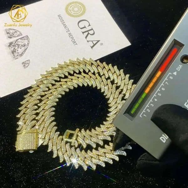 2023 Luxury Rappers Jewelry 16mm Pass Diamond Tester Vvs Moissanite Diamond Iced Out Cuban Link Chain Necklace