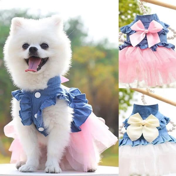 Cozy Pet Dress Cute Dog Skirt High Elasticity Fashion Pet Vest Puppy Sleeveless Clothes 250325BJ