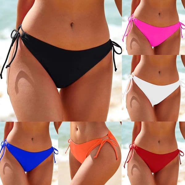 6-color jasmine women's sexy double-sided new product solid color low waist tied rope swimsuit beach