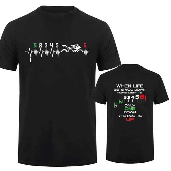 1N23456 Motorcycle Gear Biker Heartbeat Print Men T-Shirts Summer Mens T Shirt Clothing Oversized Men Tshirt Graphic T Shirt X250329