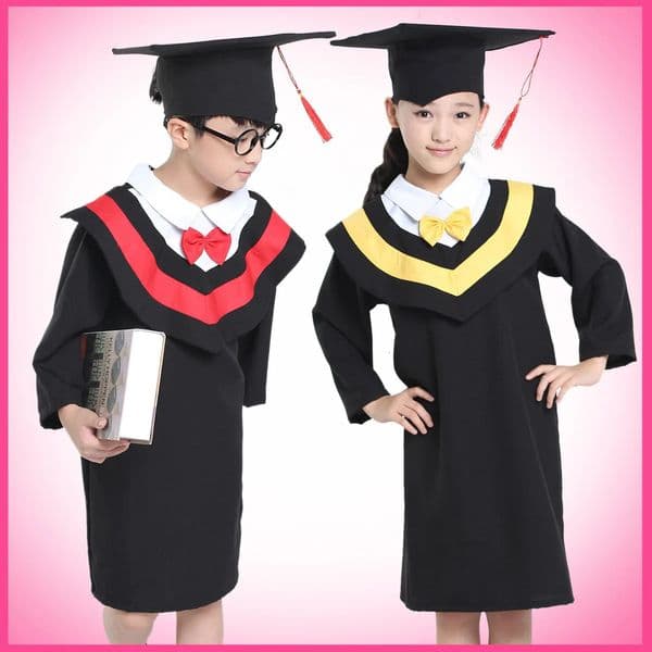 Kids Graduation Gown Bachelor Costumes for Boys Girls Childrens Day Performance Dr. Clothing Graduated Bachelor Suits Dr. cap 250328