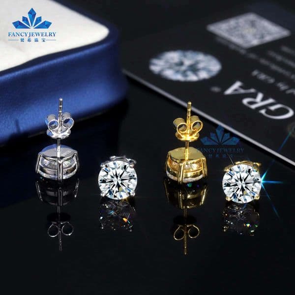 2025 Custom Fine Jewelry Hot Selling Sterling Silver Moissanite Earrings VVS Diamond Tester for Women