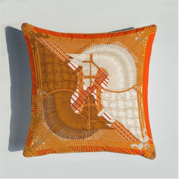 Square Cartoon Decorative Pillow Silk case Plaid Horse Sofa Throw Chair Car Cushion Cover Home Decoration Fashion