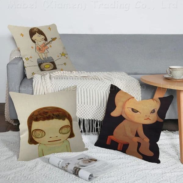 Sleepwalking Dolls Yoshitomo Nara Personalized picture text home decorative pillows Household Gifts 45x45cm 250325BJ