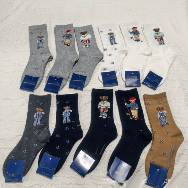 womens socks designer socks cotton long tube bear socks knee breathable socks for women