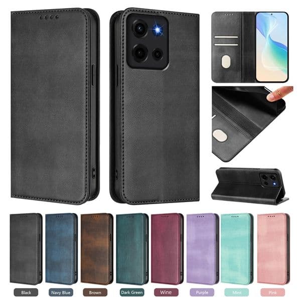 RRID Blocking Leather Wallet Cases For MOTO Edge 5G 2025 Stylus G15 Power G05 E15 G Play Huawei Honor 400 Lite X8C X60 X9C Suck Magnet Card Slot Holder Flip