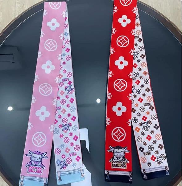 40style Newest Luxury Small Ribbon Bags with Printed Straps Scarves Women's Small Silk Scarves Headbands Long Bags Accessories Ribbons120*8Cm