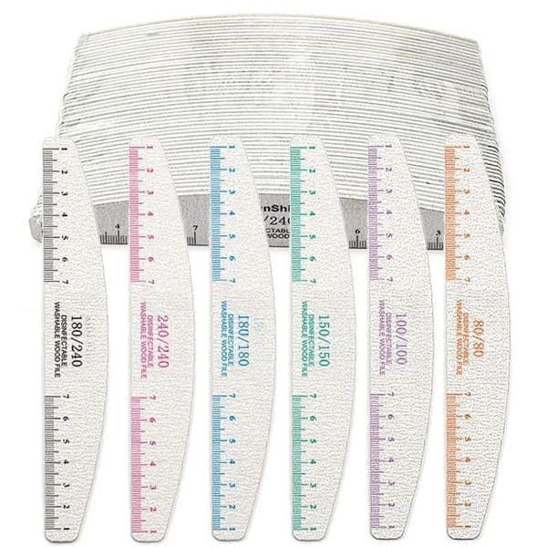 50pcs Nail File Wooden Sanding Buffer Block Pedicure Manicure UV Gel Nail Polish Pro Nail Files Artificial Nail Tips Tools 250422