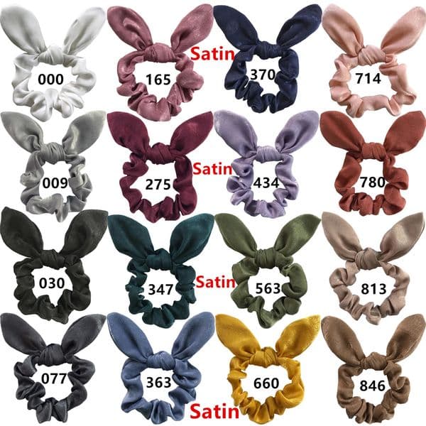 16 pieces of satin rabbit ear hair catcher girl rabbit ear elastic band ponytail holder bow hair catcher accessories 250428BJ