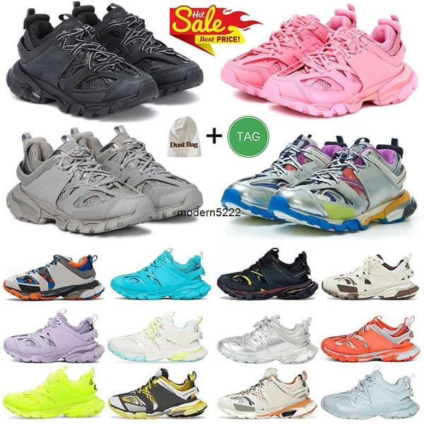 Track 3 30 Designer Casual Shoes Platform tracks runners 70 75 Mens Womens Sneakers White Black Pink Blue Grey Tesss Triple S Mesh Dhgate runner Trainers