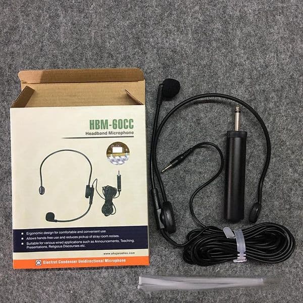 HBM-60CC Cardioid Headband Microphone Studio Series Game Singing Webcast Wired Condenser Mic for TV Live Vocal Tiktok Performance Meeting interview