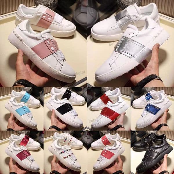 Designer Rivet Sneakers Low-Top Casual Shoes White Black Classic Men Women Tennis Shoes