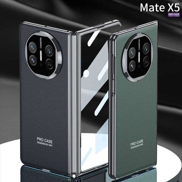 Suitable for mateX5 folding flip phone case, bright surface electroplated full cover solid-color protective case