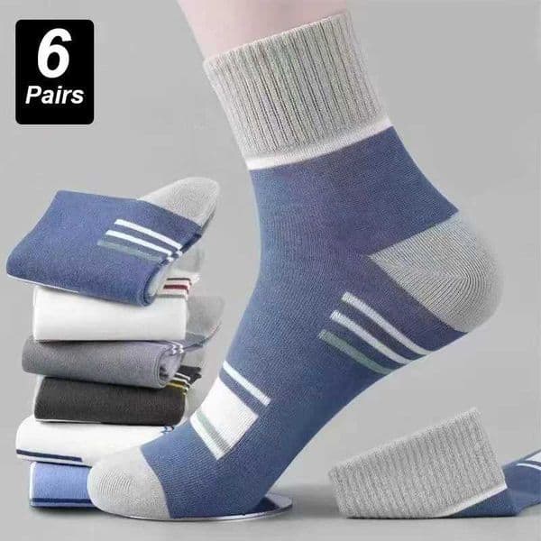 6 pairs of mens socks breathable cotton sports socks mens socks comfortable sweat absorption deodorant business socks high quality Z250505